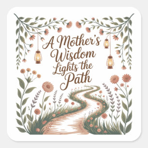 A Mother's Wisdom Lights The Path Square Sticker