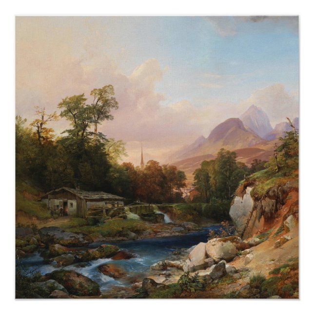A Mountain Landscape With a Smithy Poster (Front)