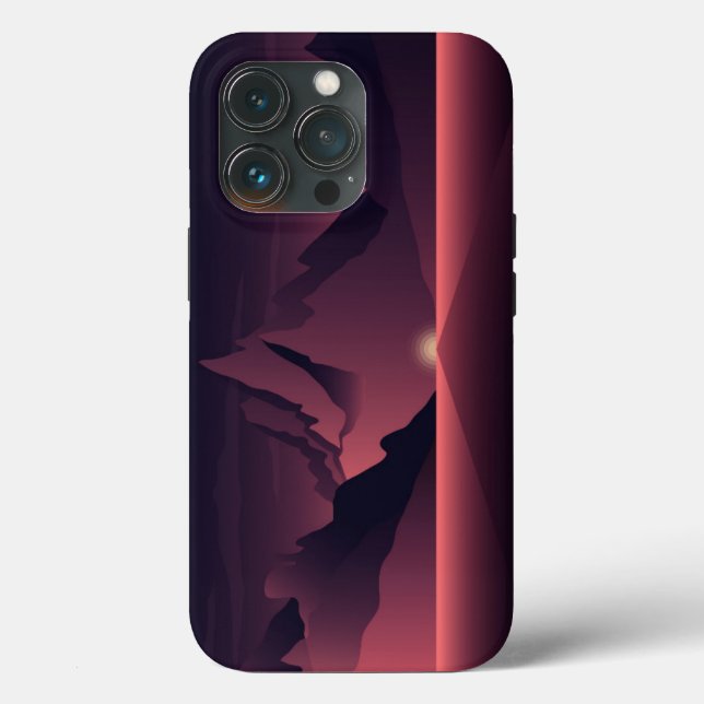 A mountain sunset illustration       Case-Mate iPhone case (Back)