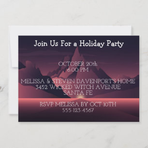 A mountain sunset illustration invitation