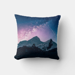A mountain with a beautiful skymountain,night,snow cushion