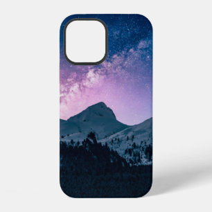 A mountain with a beautiful skymountain,night,snow iPhone 12 case