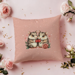 A Mouse Couple In Love Valentine Cushion