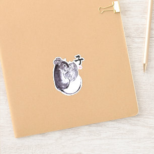 A mouse with a nut sumie ink painting