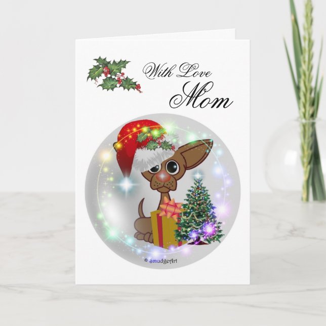 A Mousy Dog Christmas Holiday Card (Front)