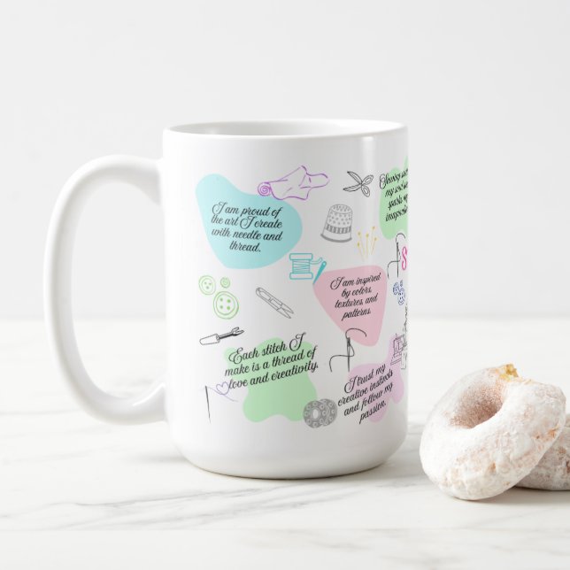 A Mug for people that are sewing crafters (With Donut)