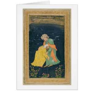 A Mullah bowing down to a man in Iranian dress who