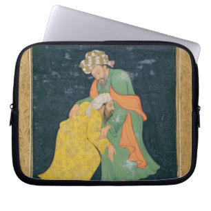 A Mullah bowing down to a man in Iranian dress who Laptop Sleeve