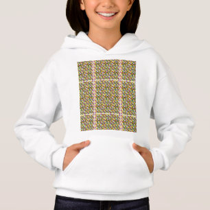 a multicolored background with squares and dots