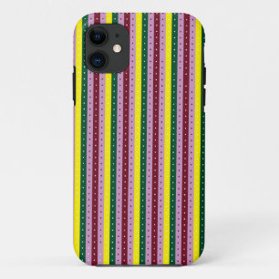 a multicolored striped background with dots Case-Mate iPhone case