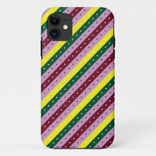 a multicolored striped pattern with dots Case-Mate iPhone case