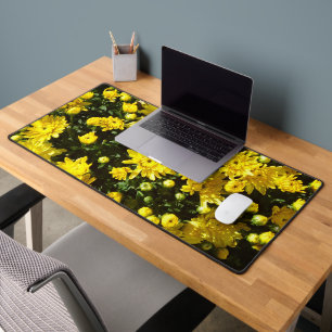 A Multitude of Yellow Mums Desk Mat
