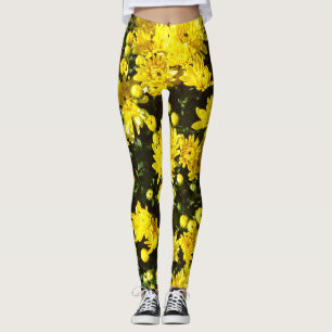 A Multitude of Yellow Mums Leggings