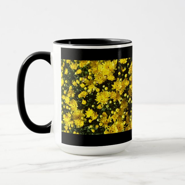 A Multitude of Yellow Mums Mug (Left)