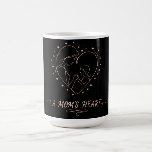 A Mum's Heart   Elegant Rose Gold Mother and Child Coffee Mug