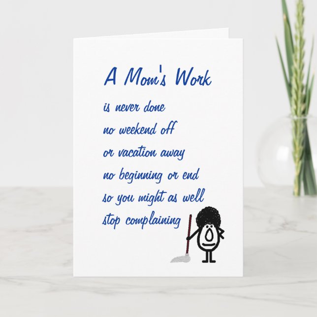 A Mum's Work Card (Front)