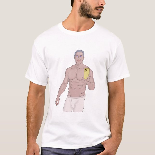A muscular grey-haired man taking a selfie T-Shirt (Front)