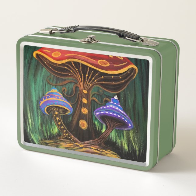 A Mushroom World   Metal Lunch Box (Front)