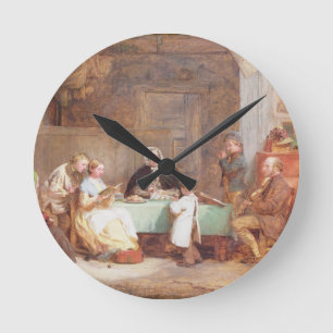A Musical Evening (oil on canvas) 2 Round Clock