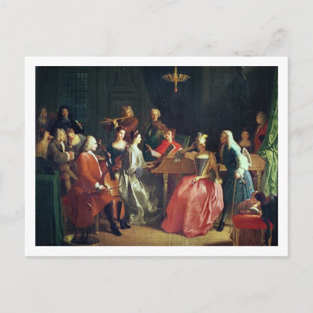 A Musical Evening (oil on canvas) Postcard (Front)