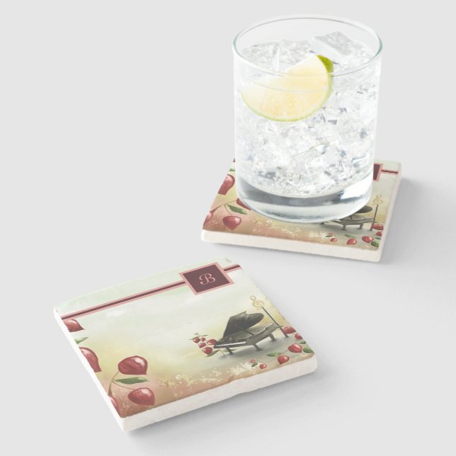 A Musical Leaf Stone Coaster (Side)