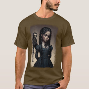 A mysterious and terrifying girl Halloween Wednesd T-Shirt