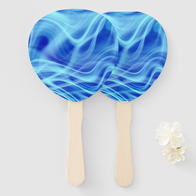 A Mystical Blue Fog  Hand Fan (Front and Back)