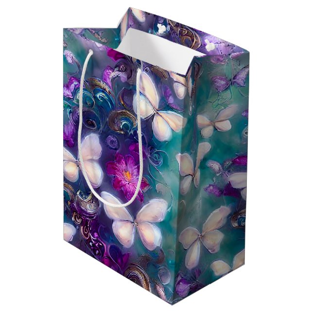 A Mystical Butterfly Series Design 1 Medium Gift Bag (Back Angled)