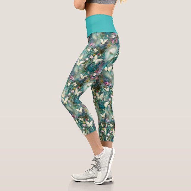 A Mystical Butterfly Series Design 3 Capri Leggings (Left)