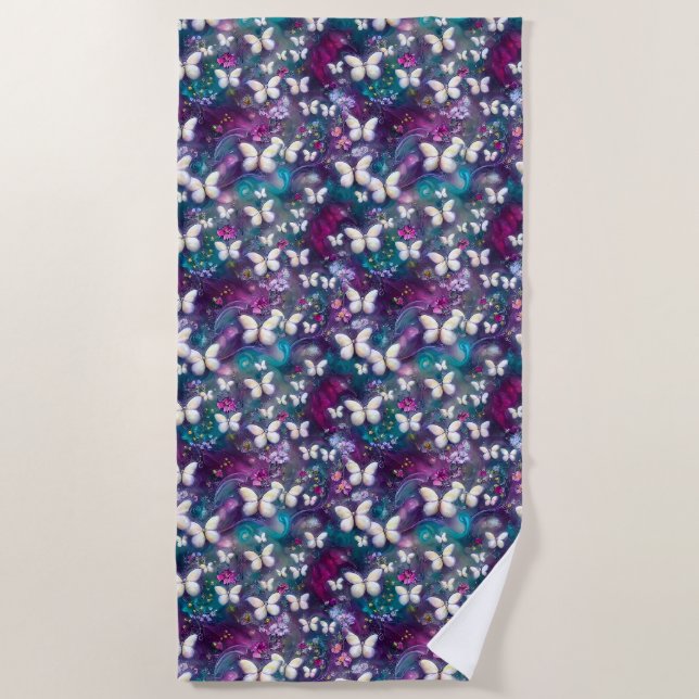A Mystical Butterfly Series Design 5 Beach Towel (Front)