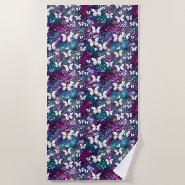A Mystical Butterfly Series Design 5 Beach Towel (Front)