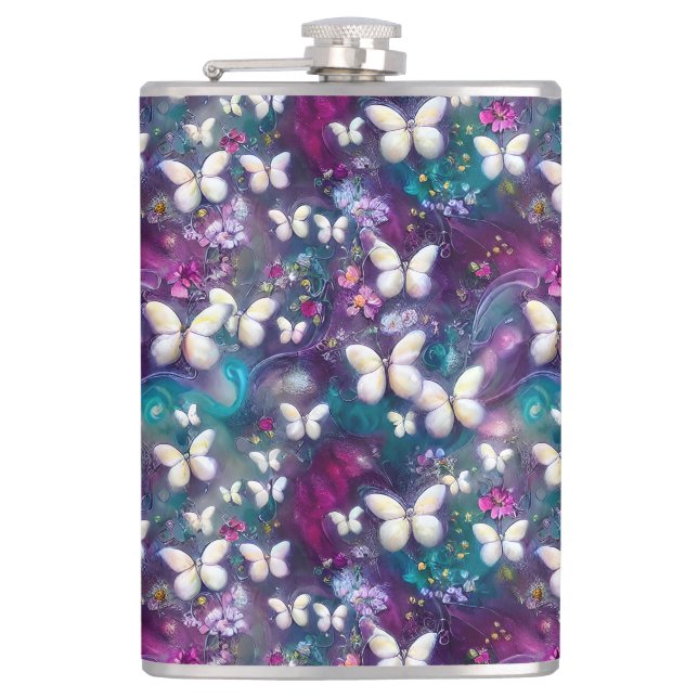 A Mystical Butterfly Series Design 5 Hip Flask (Front)