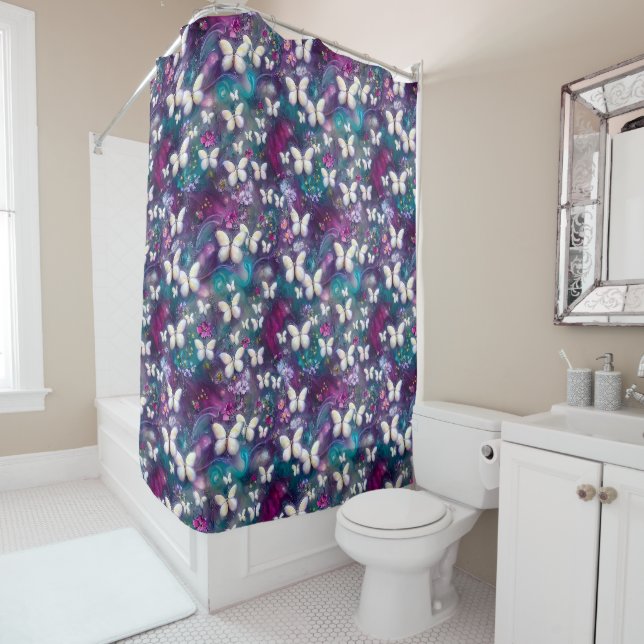 A Mystical Butterfly Series Design 5 Shower Curtain (In Situ)