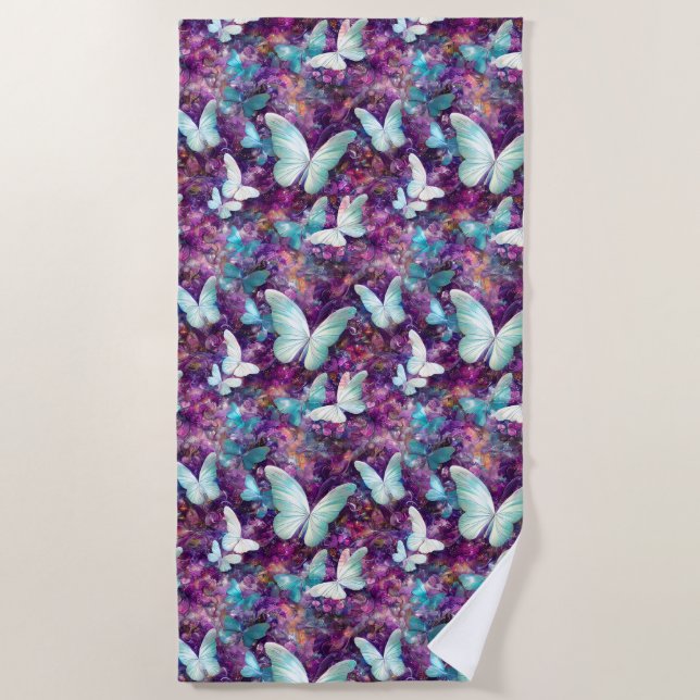 A Mystical Butterfly Series Design 7 Beach Towel (Front)