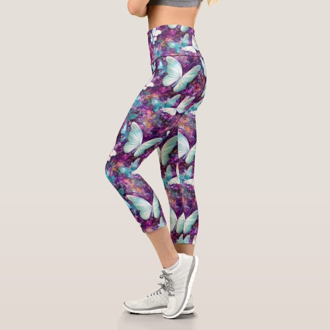 A Mystical Butterfly Series Design 7 Capri Leggings (Left)