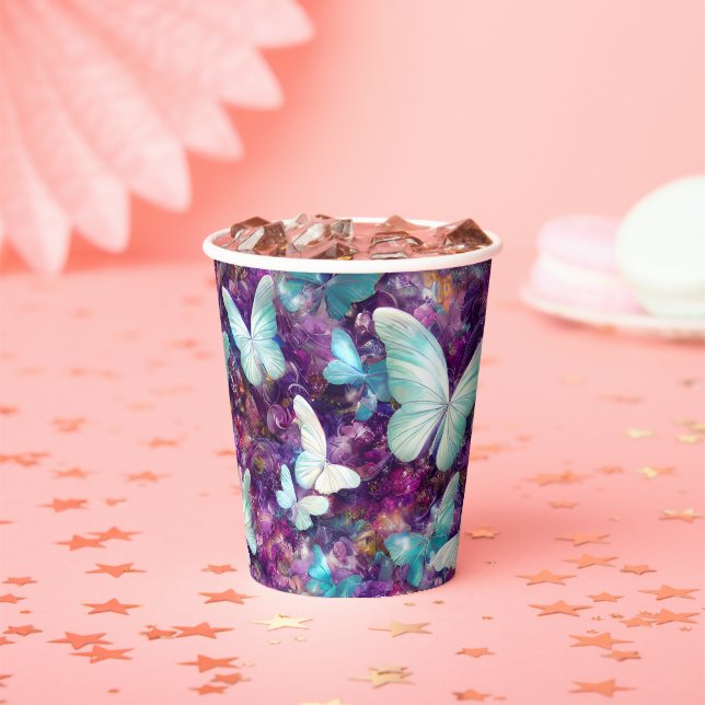 A Mystical Butterfly Series Design 7 Paper Cups (Insitu)