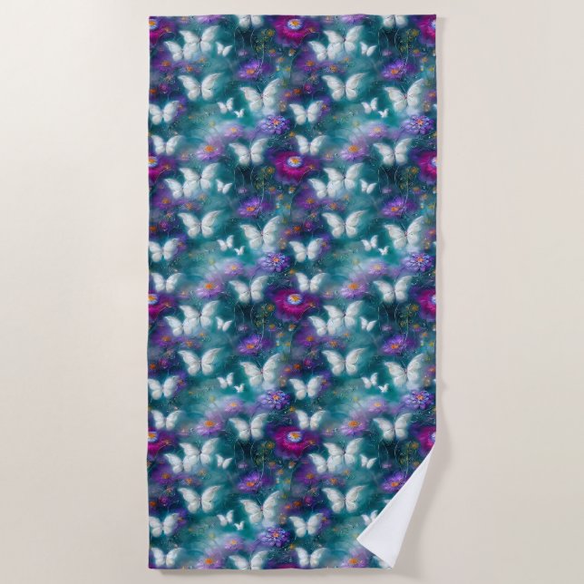 A Mystical Butterfly Series Design 9 Beach Towel (Front)