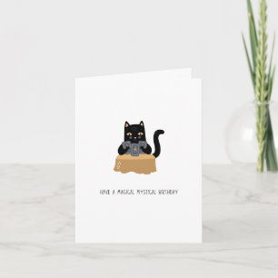 A mystical magical cat birthday card