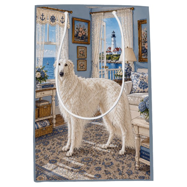 A Nantucket Borzoi  Medium Gift Bag (Front)