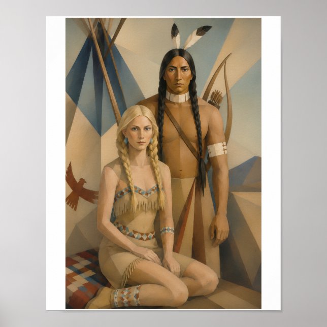 A Native American warrior and his Blonde Squaw Poster (Front)