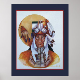 A Native American Warrior Poster