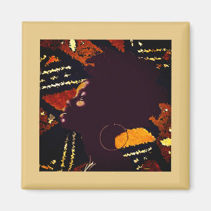 A Natural Vibe — Earth Tone Geometric Portrait Magnet