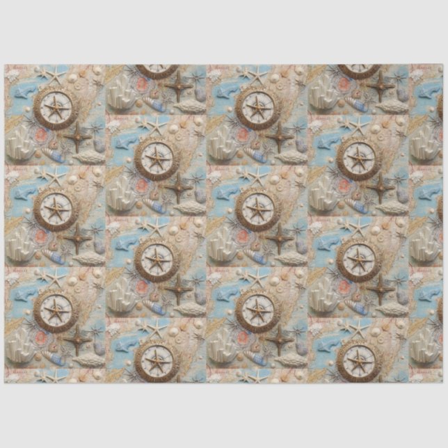 A Nautical Compass Series Design 18 Tissue Paper (Front)
