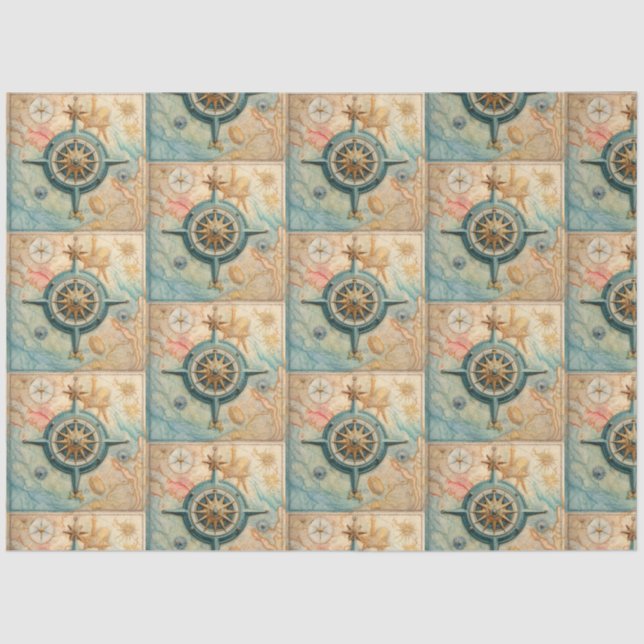 A Nautical Compass Series Design 20 Tissue Paper (Front)
