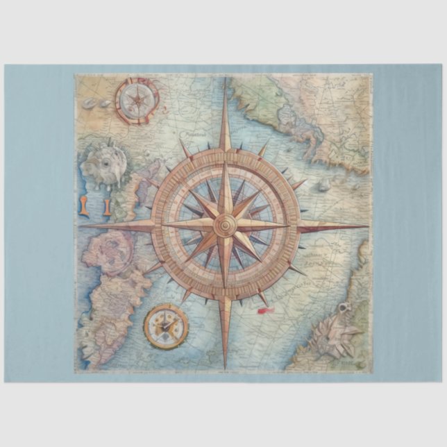 A Nautical Compass Series Design 3 Tissue Paper (Front)
