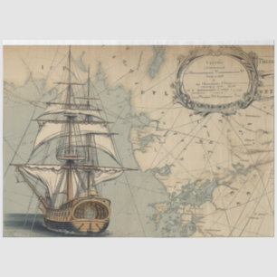 A Nautical Map Series Design 9 Tissue Paper