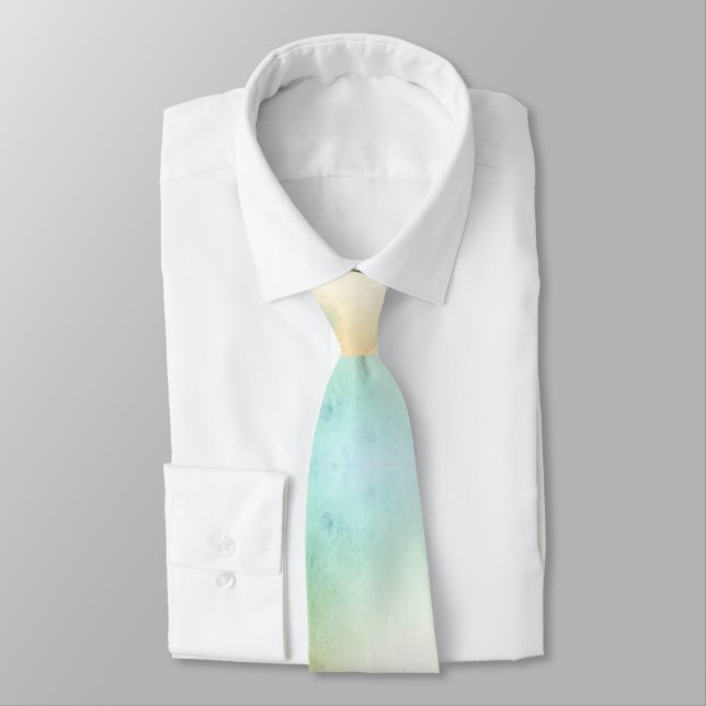A necktie with a soft pastel watercolor design (Tied)