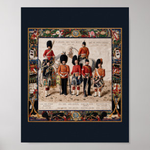 A Needlepoint Scottish Regiments 1895 Poster