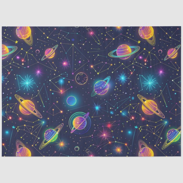 A Neon Cosmos Series Design 5 Tissue Paper (Front)