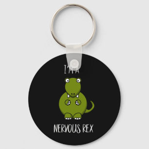 A Nervous Rex Comedy Anxiety Dinosaur Dino T-rex Key Ring